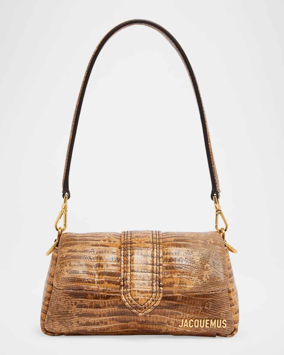 Le Petit Bambimou Croc-Embossed Leather Shoulder Bag